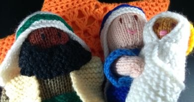 knitted nativity scene